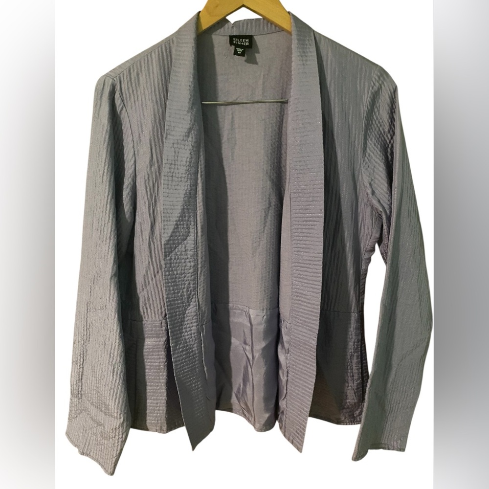 Eileen Fisher Jacket Silk Women Size Medium Purple Dressy Career